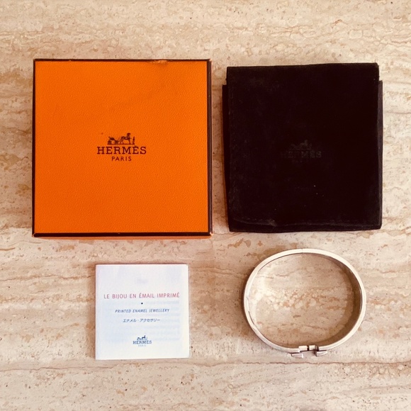 Hermes Click Silver and Black H Bracelet - Picture 11 of 11